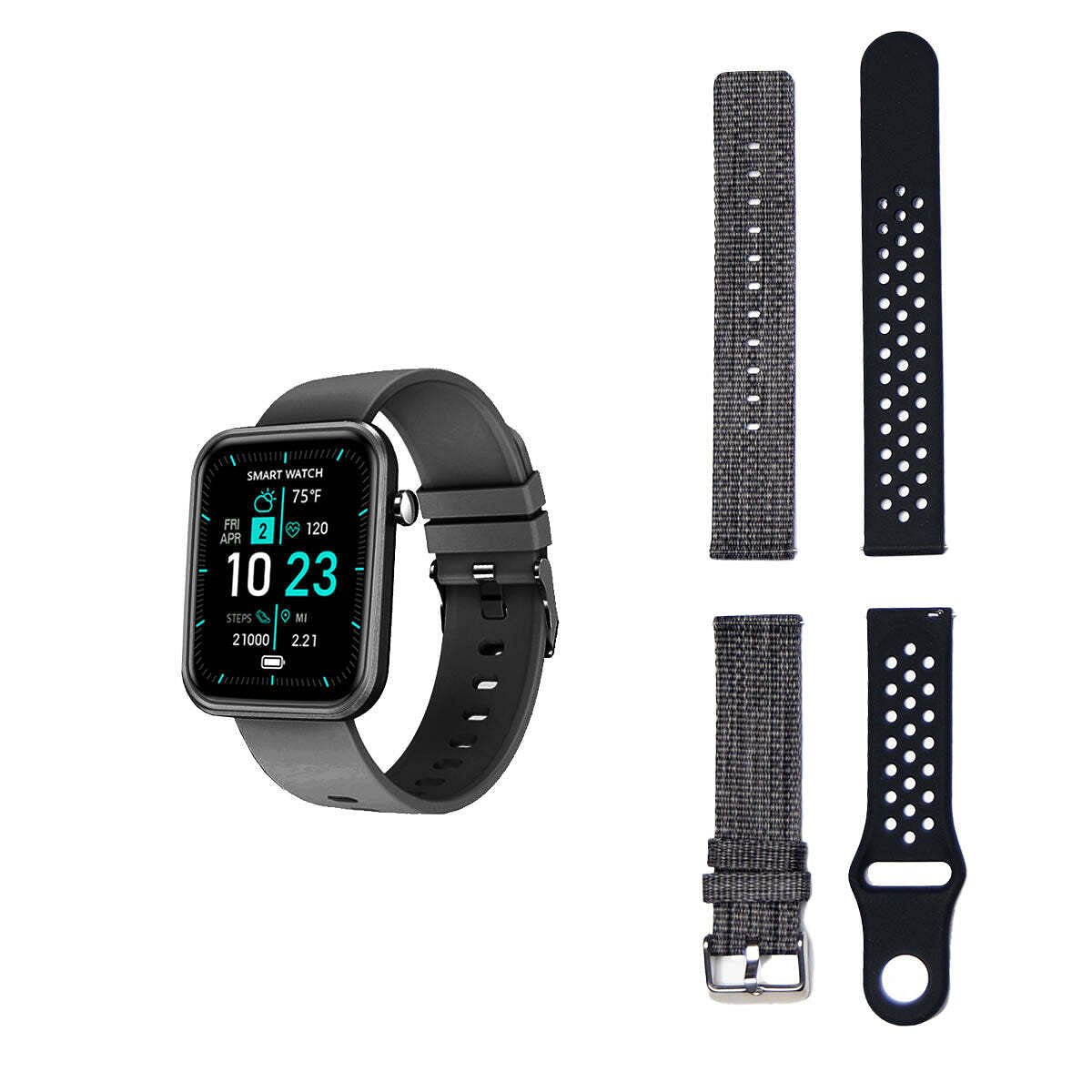 Color: BLACK - Advanced Smartwatch With Three Bands And Wellness + Activity Tracker